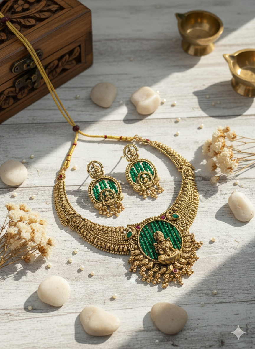 Antique Lakshmi Temple Jewelry Set
