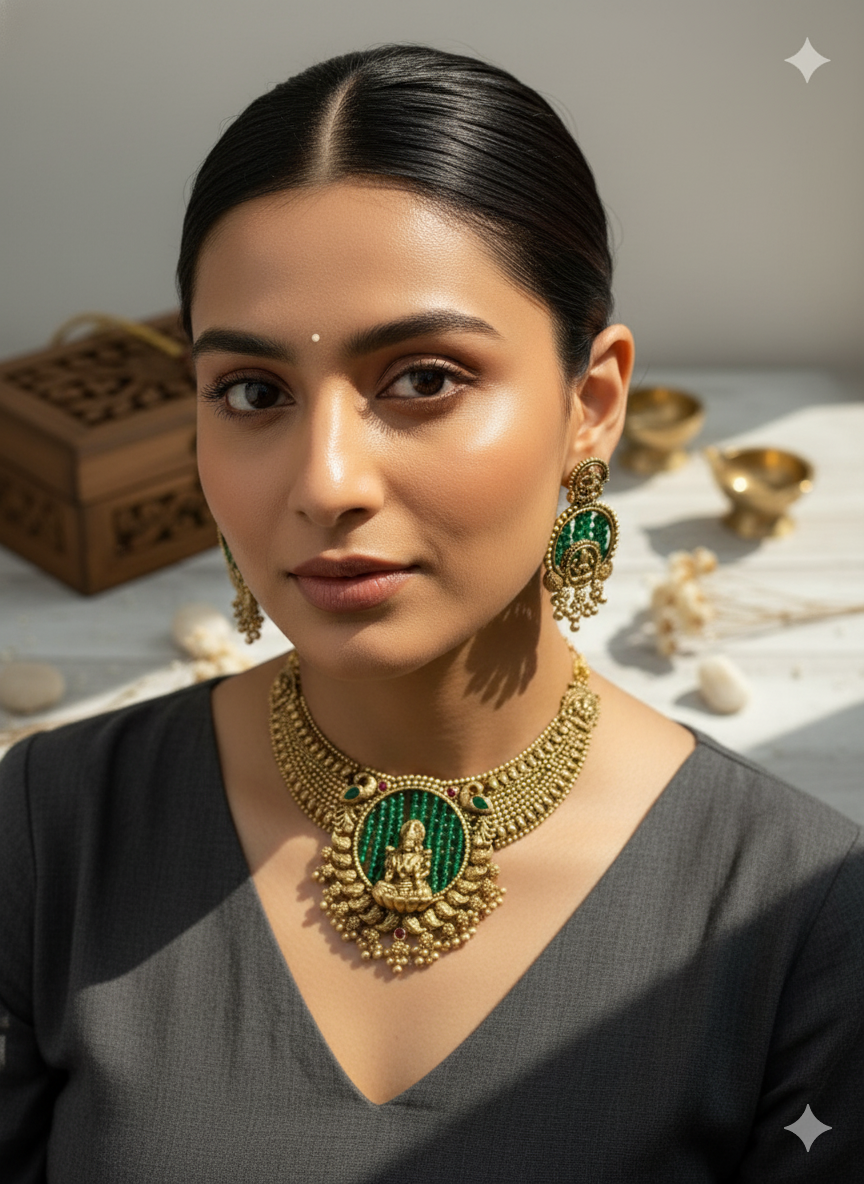 Antique Lakshmi Temple Jewelry Set