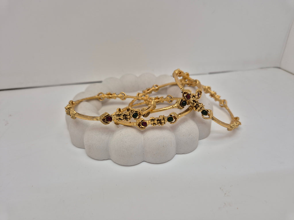 Rajwada Gem Cuff Bangles (Pack of 4) (Size- 2.4)