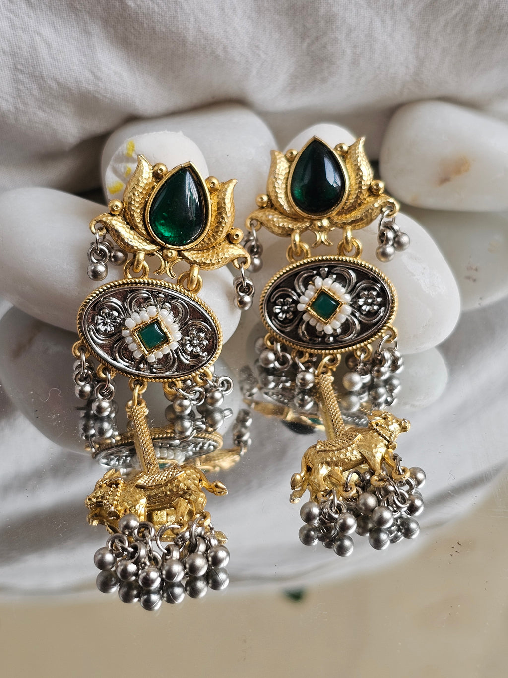 Emerald Nandi Heritage Earrings