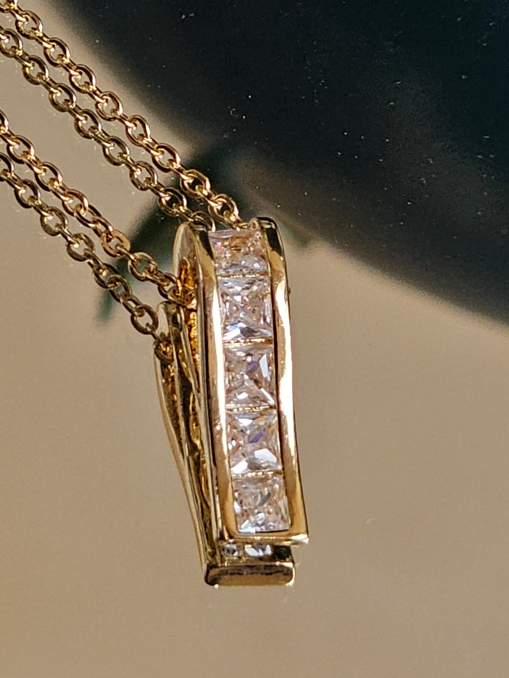 Crystal Line Pendant Necklace