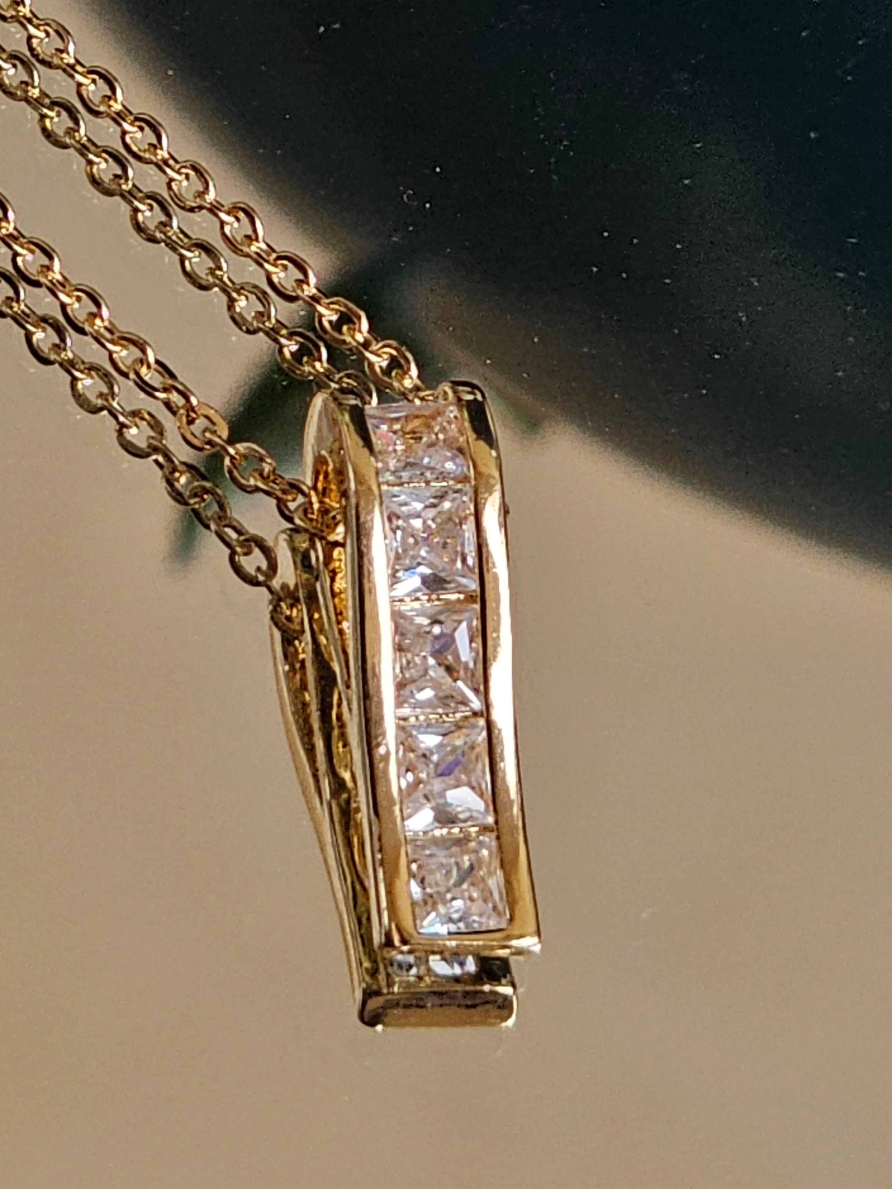 Crystal Line Pendant Necklace