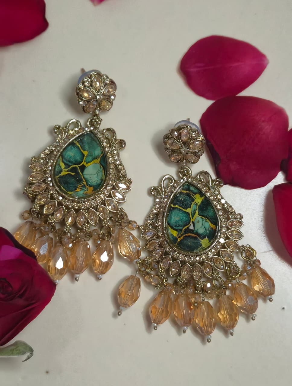 Riwaaz Kundan Drop Earrings