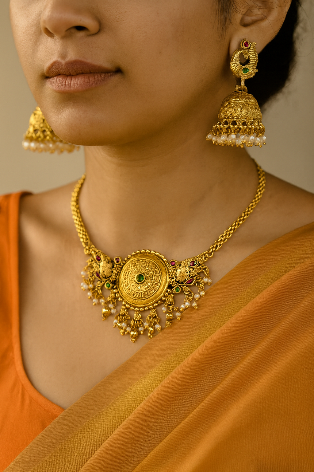 Mayuri (Peacock) Intricate Design Necklace Set