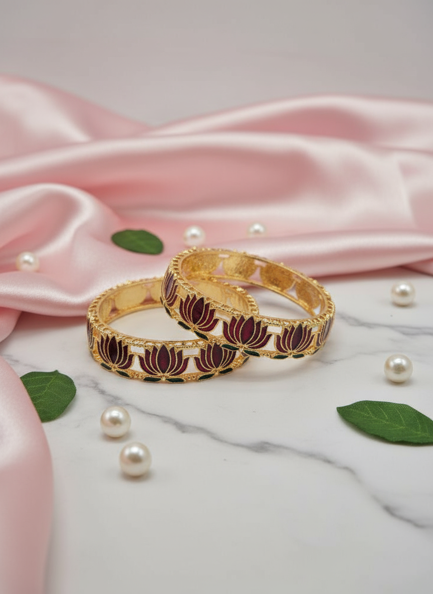 Nandini Viral Lotus Bangle- Size: 2.4