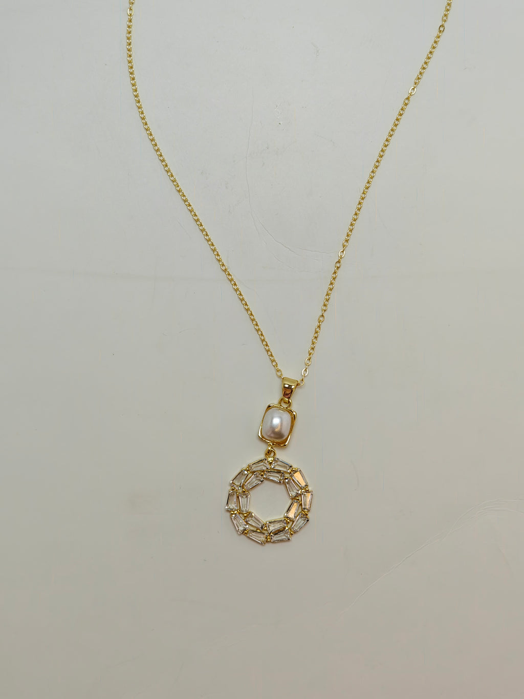Luna Radiance Gold-Plated Pearl Pendant Necklace