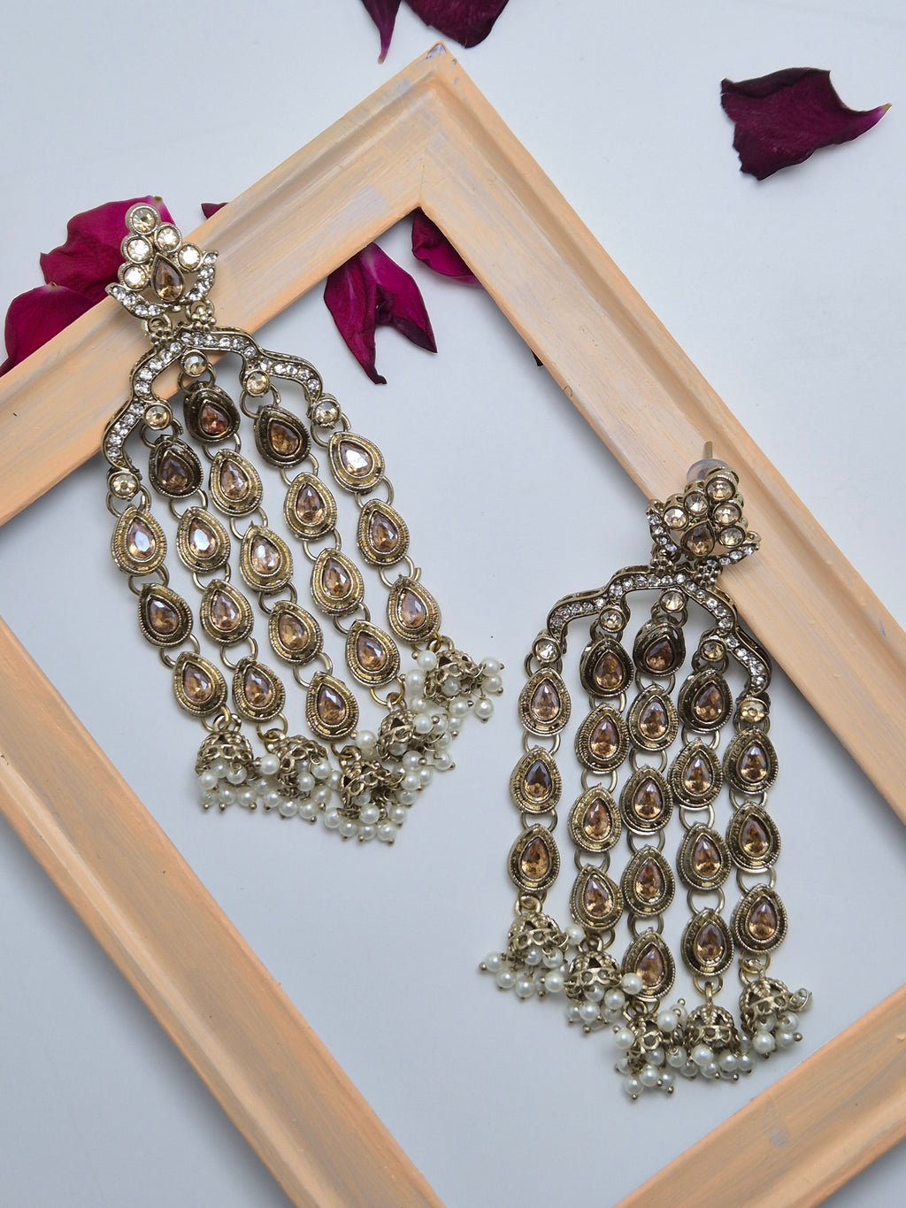 Golden Raindrop Chandbali